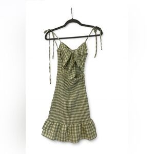 Green Gingham Mini Dress